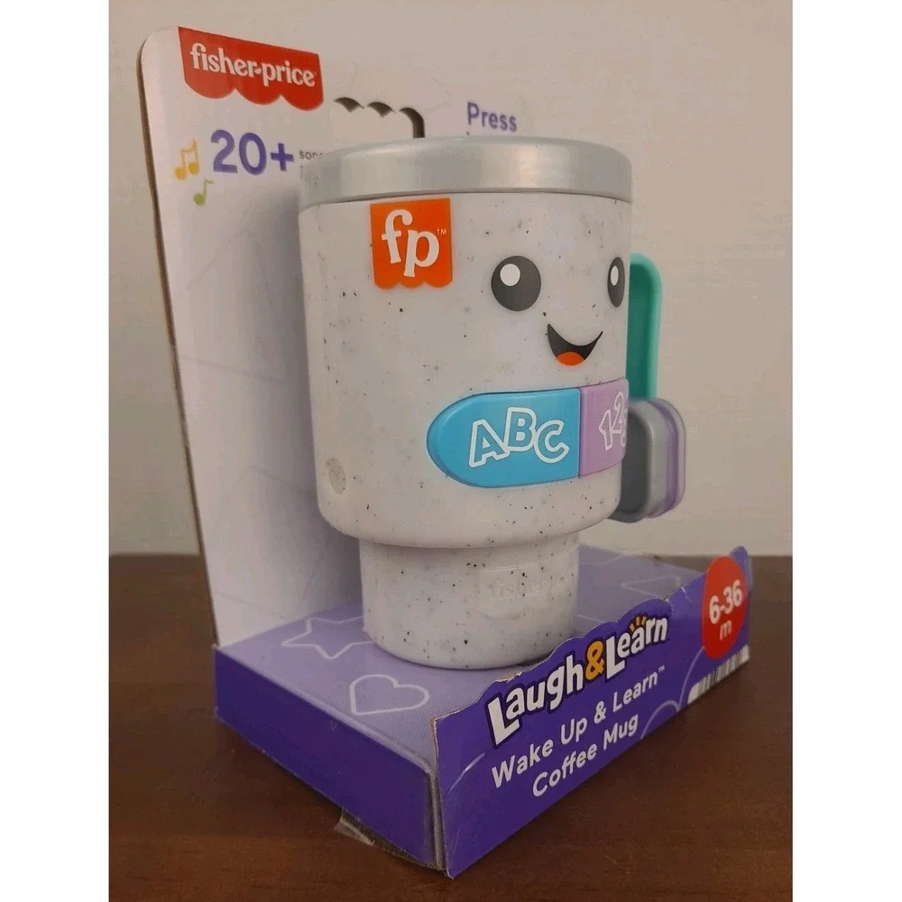Fisher Price Laugh & Learn Wake Up & Learn Coffee Mug Interactive Sounds Works